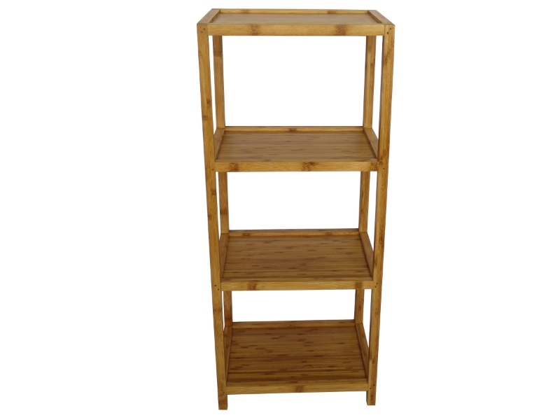 Artisanal 4-Tier Bamboo Bath Shelf - KD Space-Saving Organizer